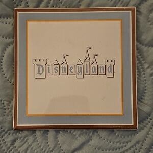 Disneyland White Ceramic Tile (6X6 Inches) With Disneyland Logo